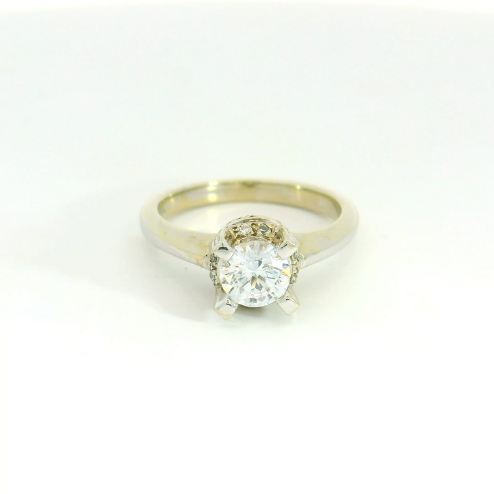 14KG White Gold Semi Mount, Size 6.75 *center stone not included