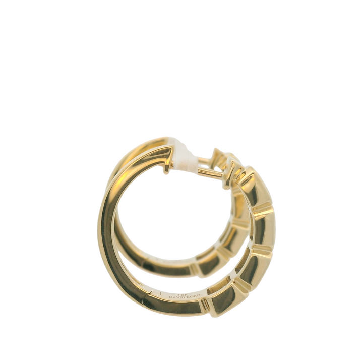 18KG Yellow Gold Sapphire Hoop Earrings