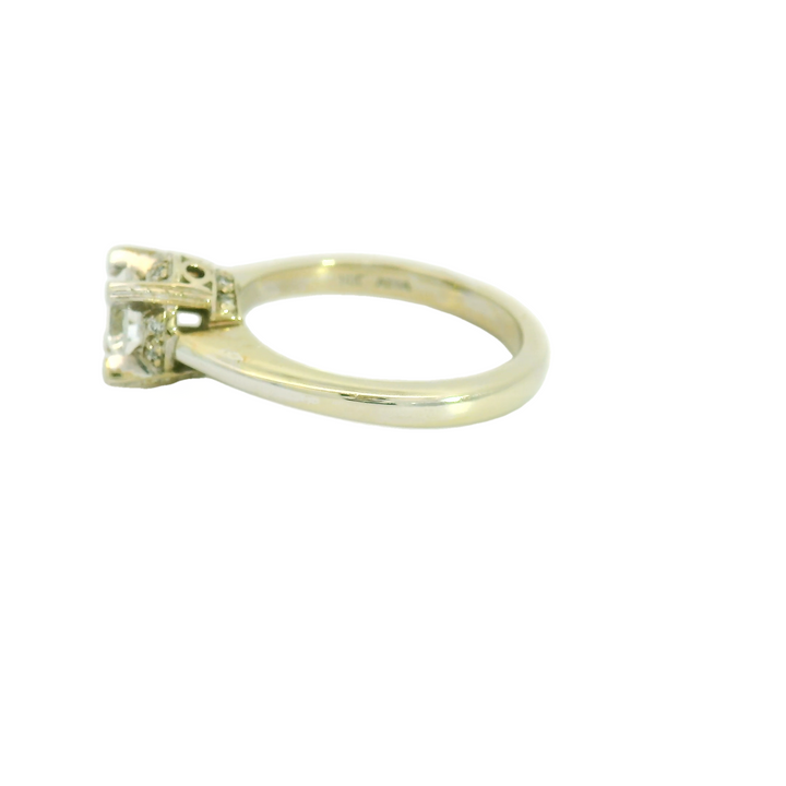 14KG White Gold Semi Mount, Size 6.75 *center stone not included