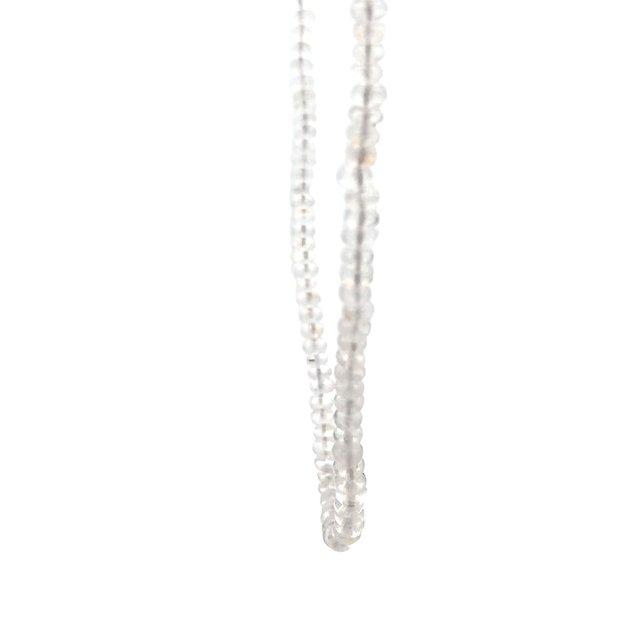 14KG White Gold Moonstone Bead Gemstone Necklace