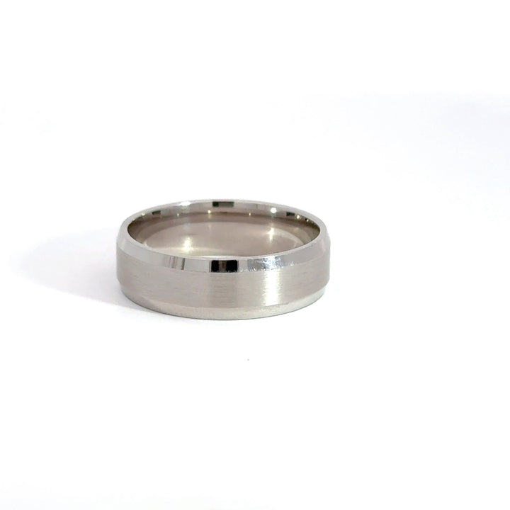 14K White Gold 6.5mm Satin Polished Estate Men's Wedding Band Size 9