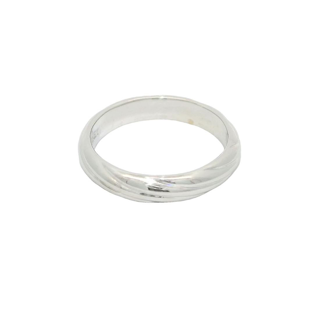 18K White Gold 4mm Polished Estate Women's Wedding Band Size 7