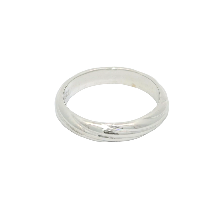 18K White Gold 4mm Polished Estate Women's Wedding Band Size 7