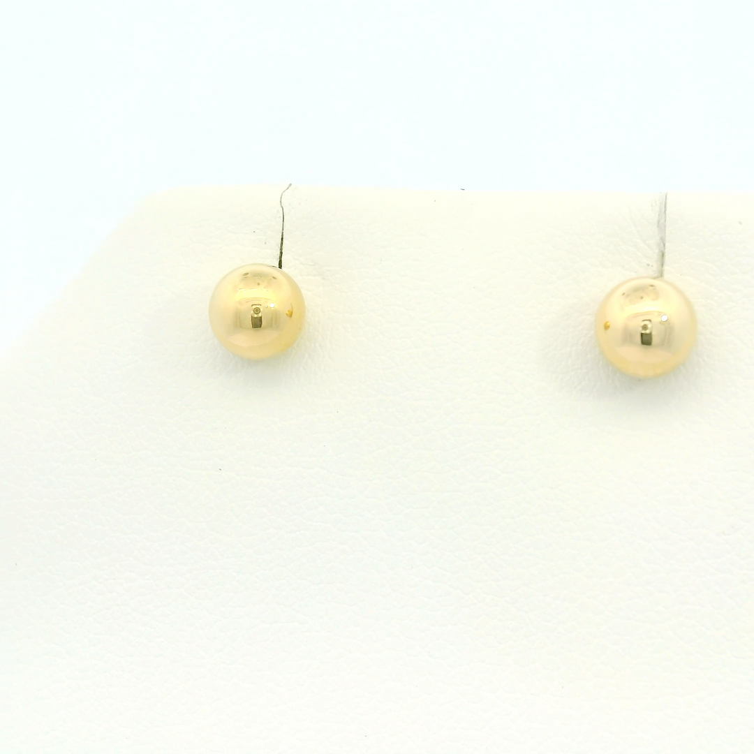 14KG Yellow Gold Polished Stud Earrings