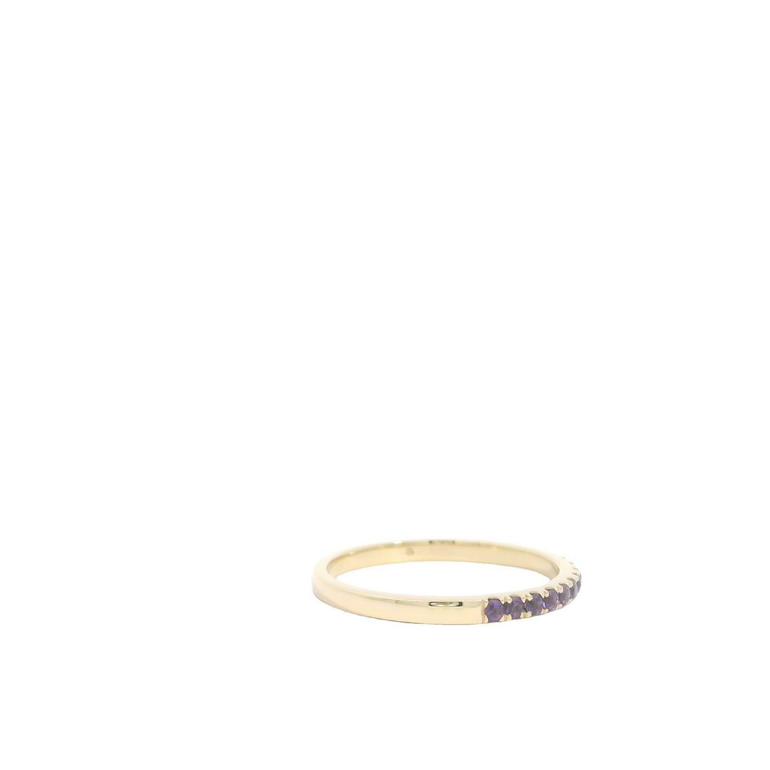 14KG Yellow Gold Amethysts Fashion Rings