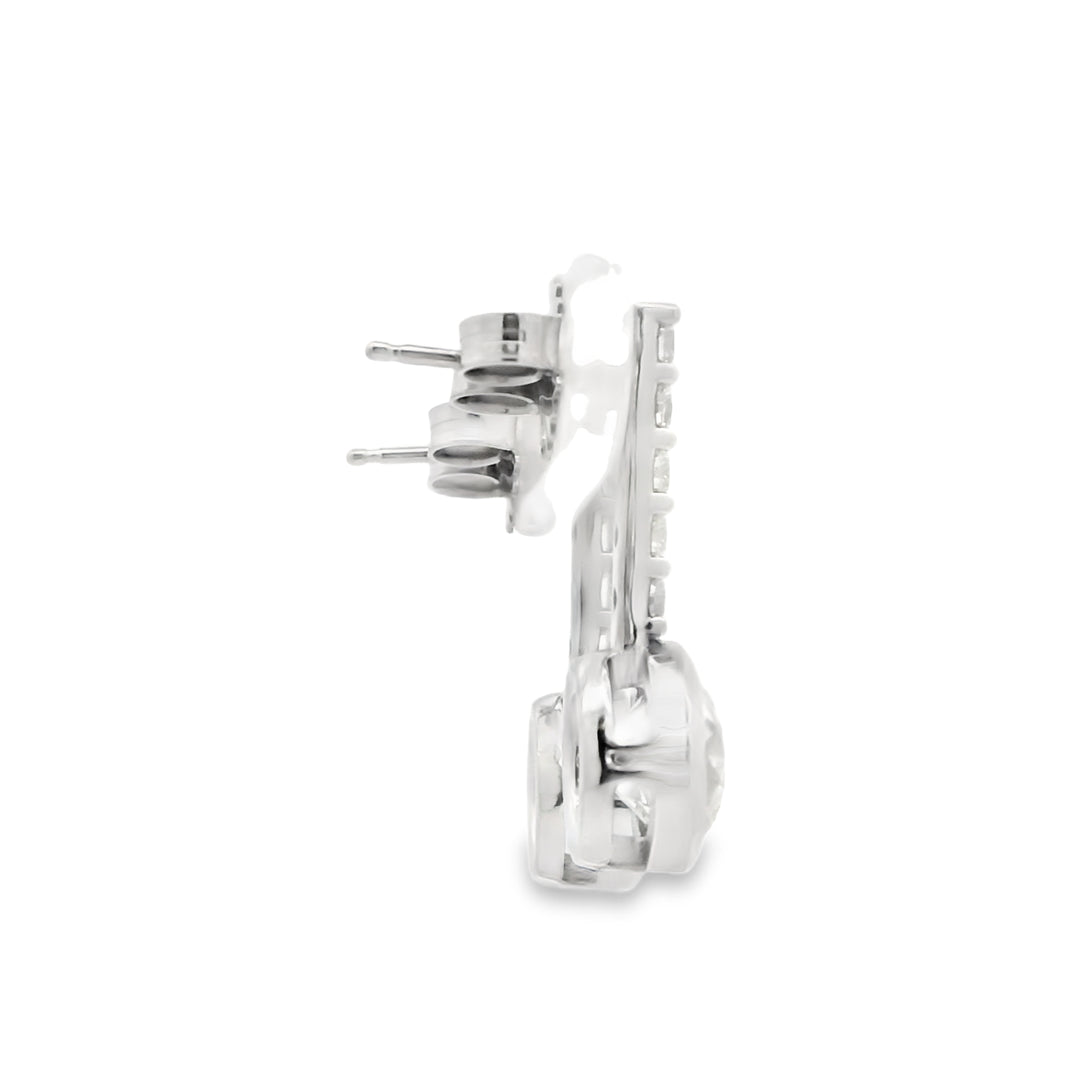 Marthaler Made 14K White Gold Estate 3.00 ctw. Diamond Drop Earrings