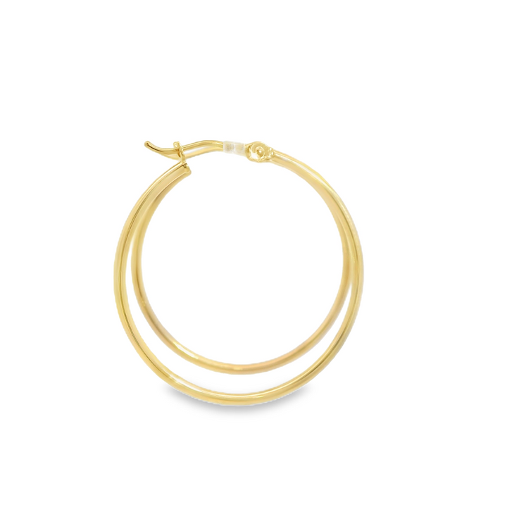 14KG Yellow Gold Polished Hoop Earrings