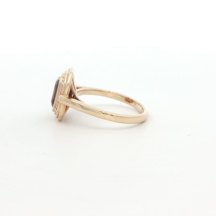 Marthaler Made 14K Yellow Gold Solitaire Ring with 1 Emerald Cut Zircon, 2.79 ct