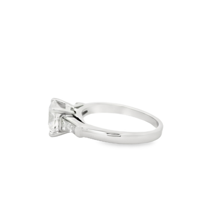 Platinum 1.74ctw. Diamond Three Stone Estate Engagement Ring