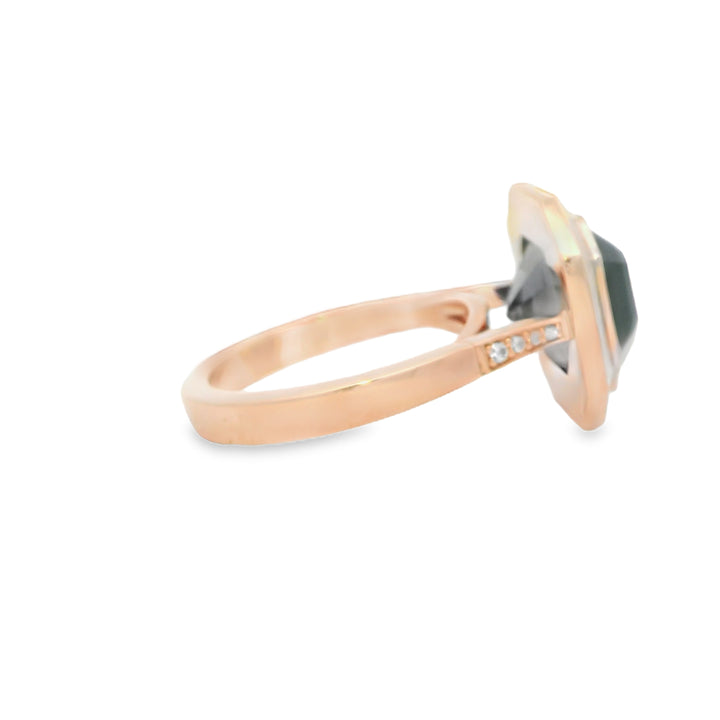 Marthaler Made 14K Rose Gold Bezel set Gemstone Ring set with 1 Spinel total stone weight measures 7.59 ctw.