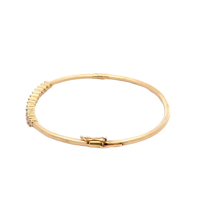 Estate 14KG Yellow Gold Diamond Bangle Bracelet