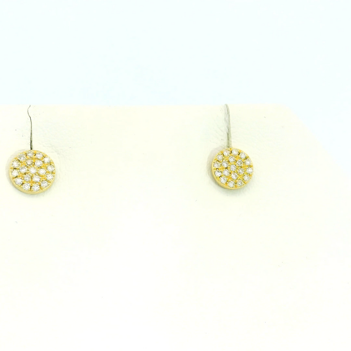 14K Yellow 0.12Ct. Diamond Stud Cluster Earrings