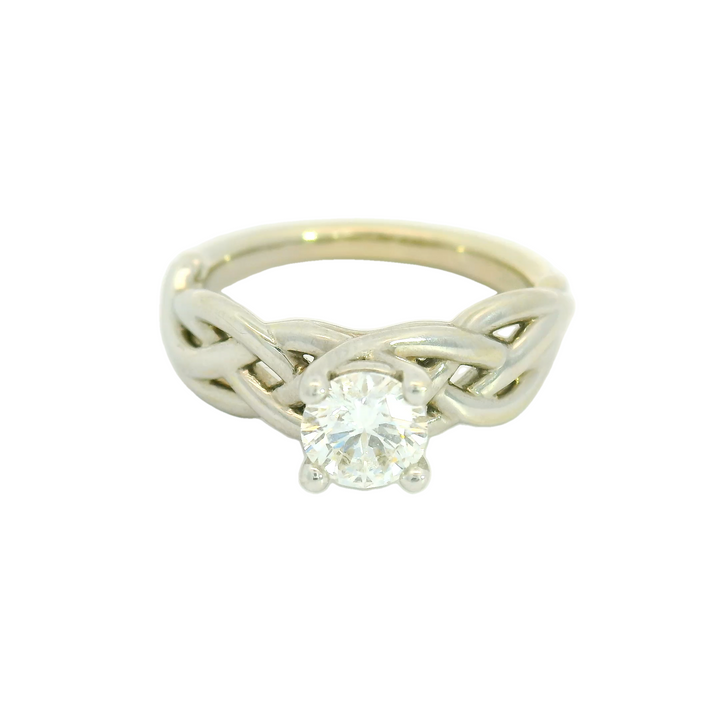 14K White Solitaire 0.59Ct. Engagement Ring