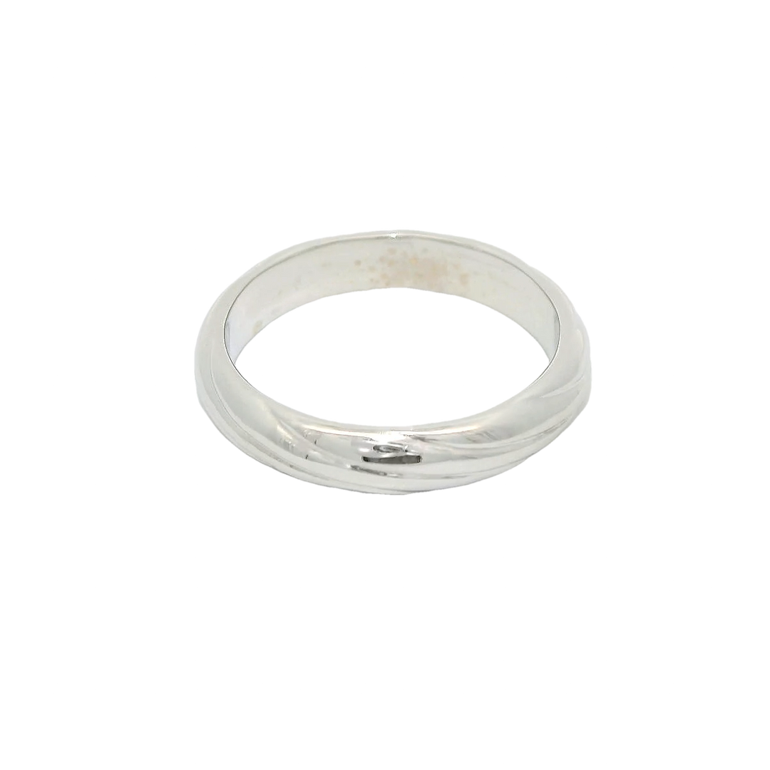 18K White Gold 4mm Polished Estate Women's Wedding Band Size 7