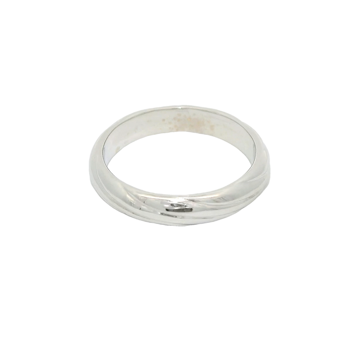 18K White Gold 4mm Polished Estate Women's Wedding Band Size 7