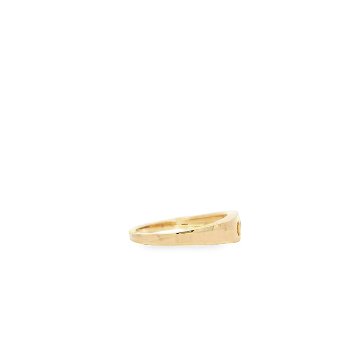 14K Yellow Gold Three Stone Ring with 1 Round Citrine, 0.10 ct and 2 Round Light Citrines, 0.13 ctw