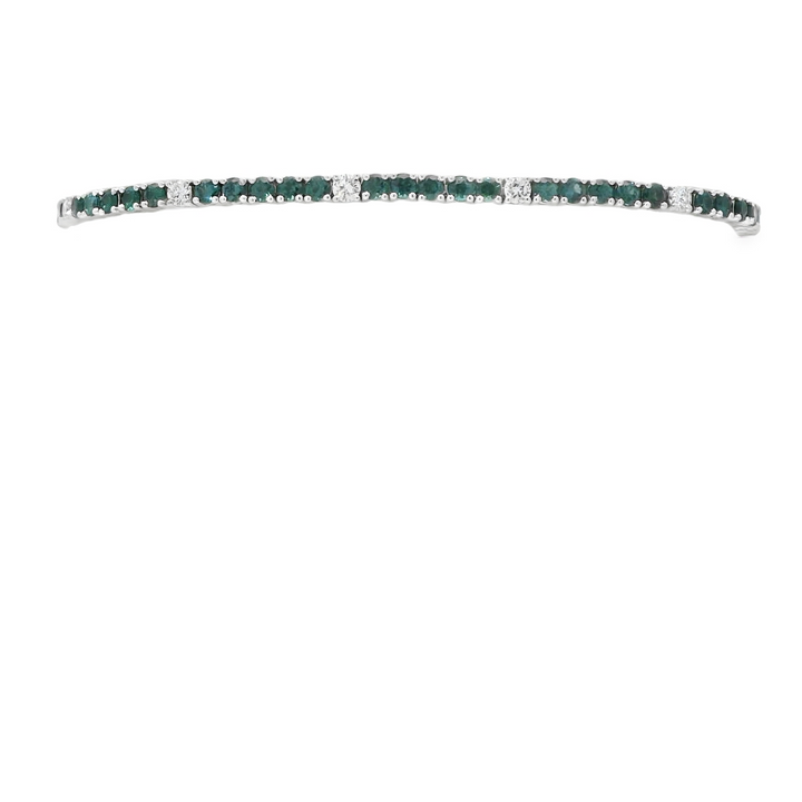 Marthaler Made 14KG White Gold Spinel Gemstone and Diamond Line Bracelet