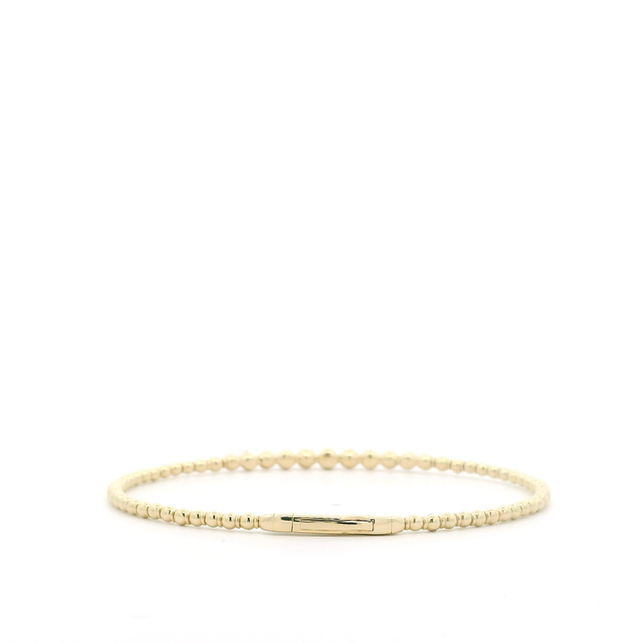 14K Yellow Gold Flexible Bangle set with 35 Round Diamonds, 0.19 ctw