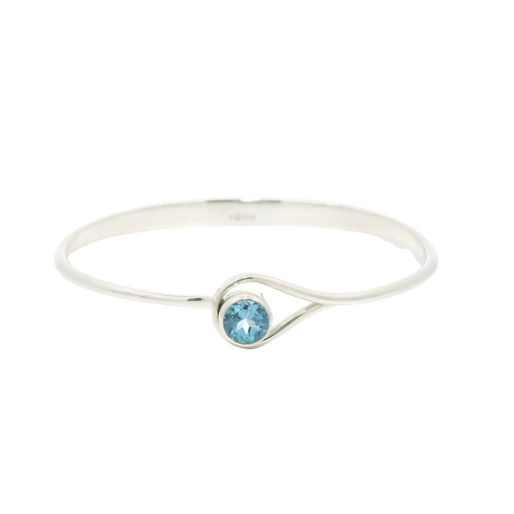 Sterling Silver Ed Levin Desire Bangle with Topaz