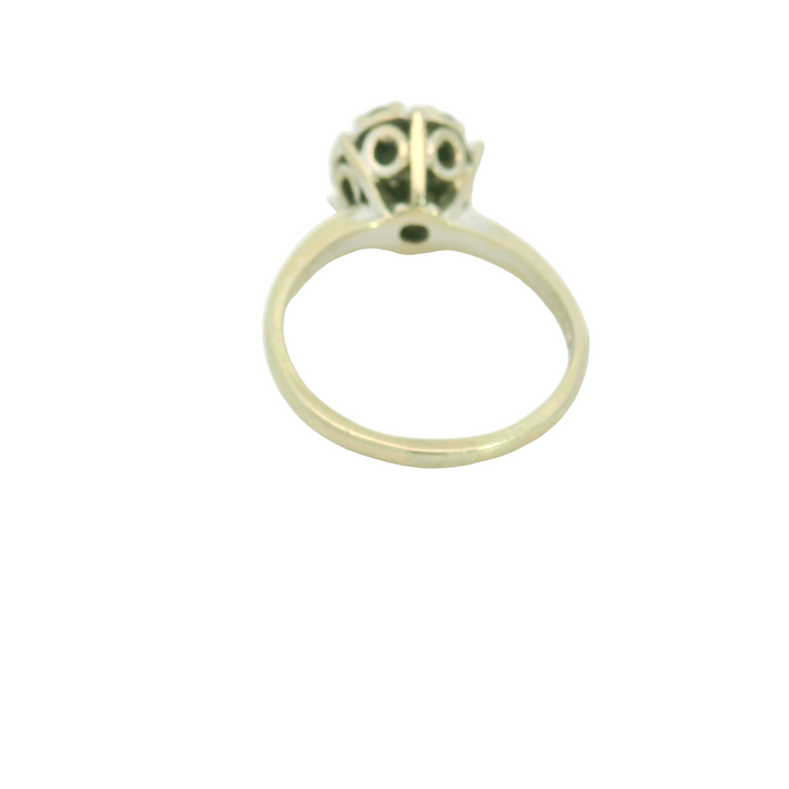 Estate 14K White Gold Cluster Engagement Ring set with 7 Round Diamonds, H SI2, 1.00 ctw