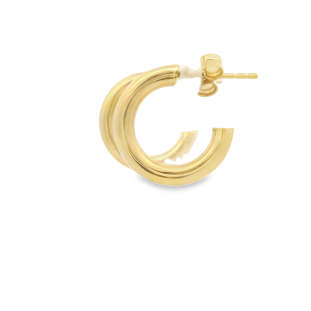 14K Yellow Gold Polished Hoop Earrings