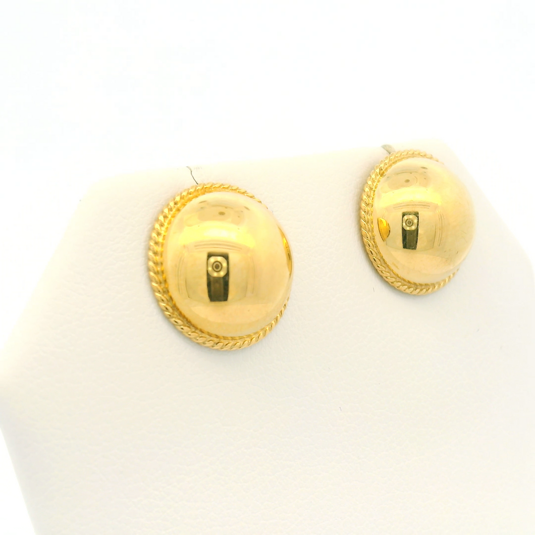 Estate 14KG Yellow Gold Polished Stud Earrings