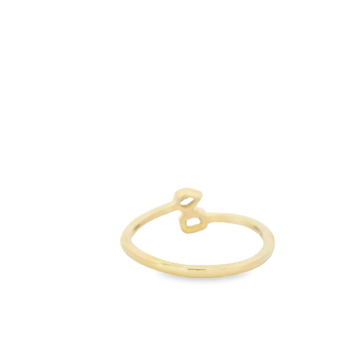 14K Yellow Gold 0.10. Diamond Bypass Fashion Ring