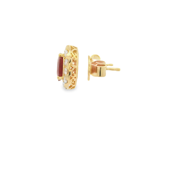 Ruby and Diamond Stud Earrings