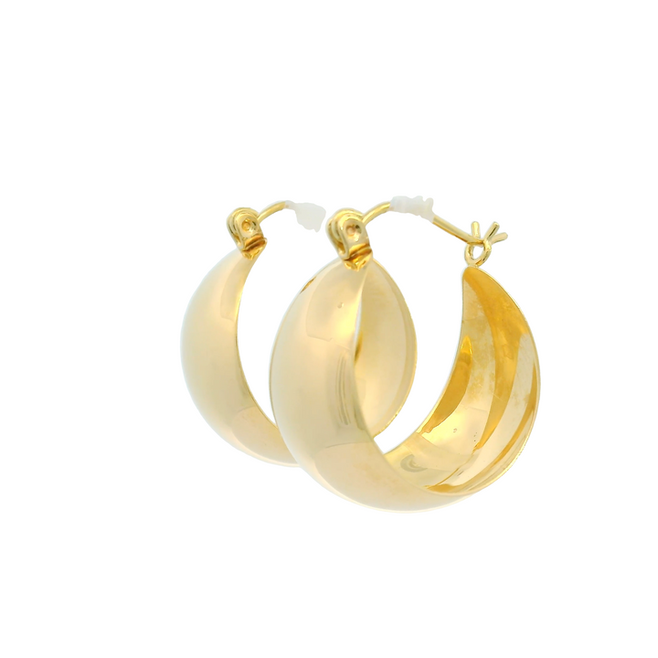 Estate 14KG Yellow Gold Polished Hoop Earrings