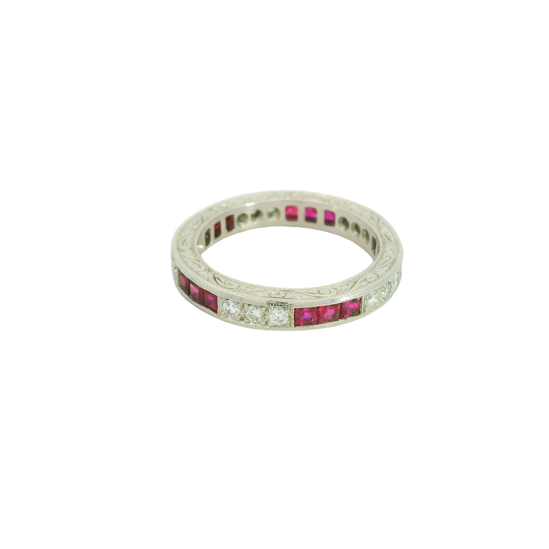 Ruby and Diamond Eternity Band
