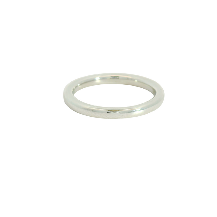 14K White Gold Band Gemstone Ring set with 3 Rubies, 0.09 ctw and 4 G/H SI Diamonds, 0.08 ctw,  total stone weight measures 0.17 ctw.