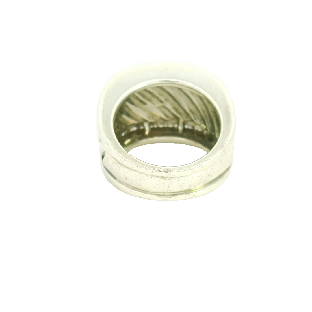 Sterling Silver Estate Accented Gemstone Ring set with 24 Diamonds total stone weight measures 0.5 ctw.