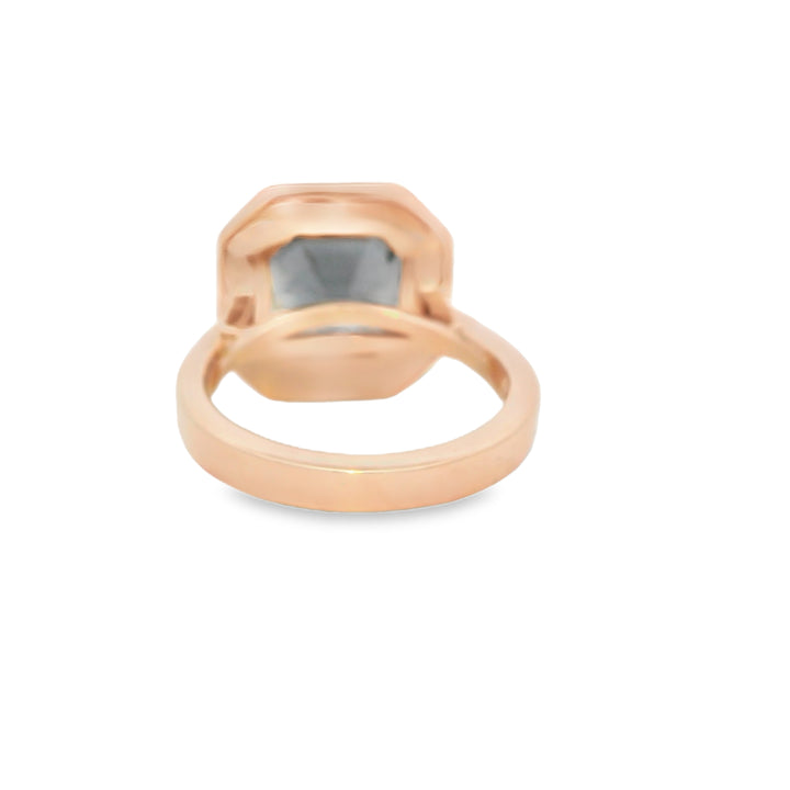 Marthaler Made 14K Rose Gold Bezel set Gemstone Ring set with 1 Spinel total stone weight measures 7.59 ctw.