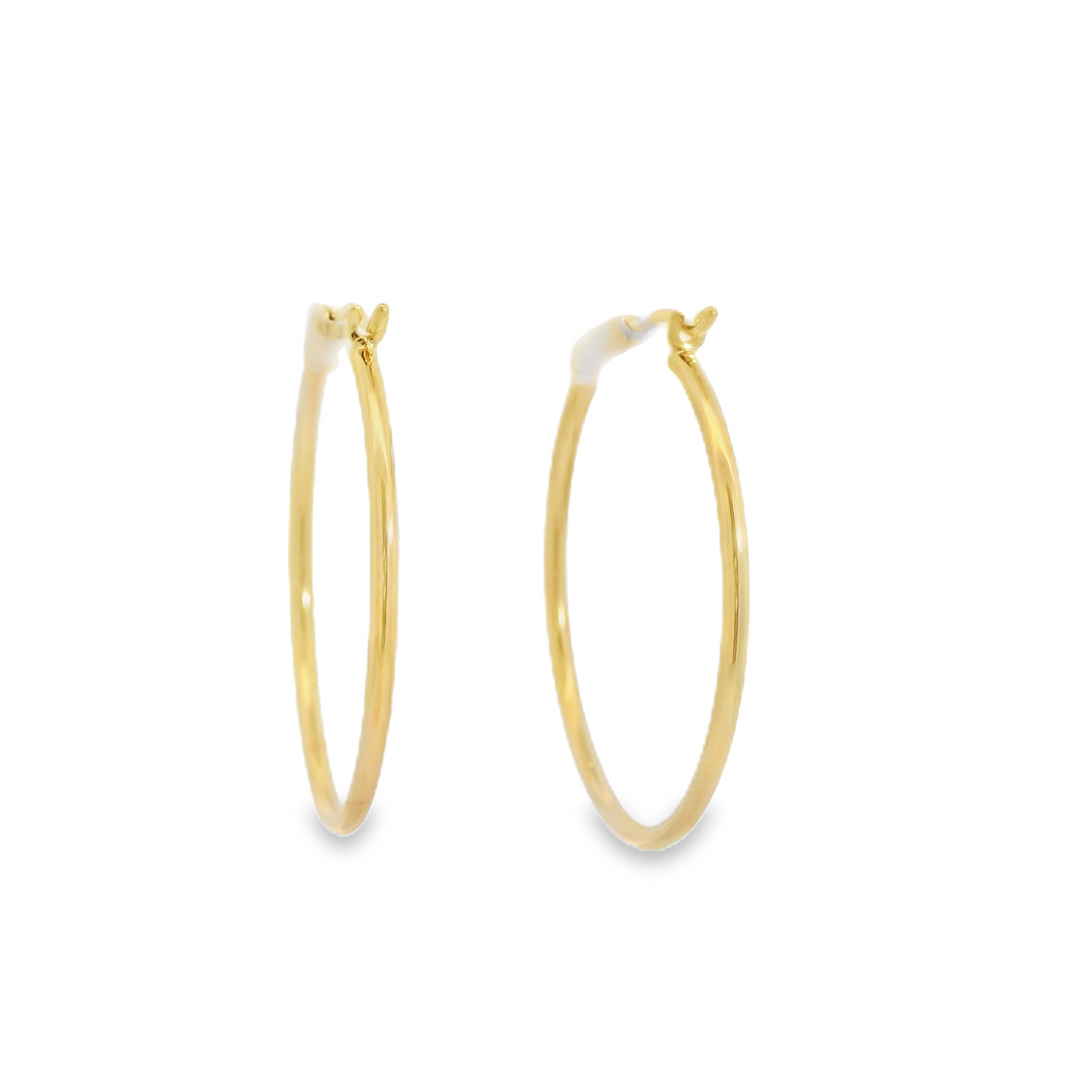 14KG Yellow Gold Polished Hoop Earrings