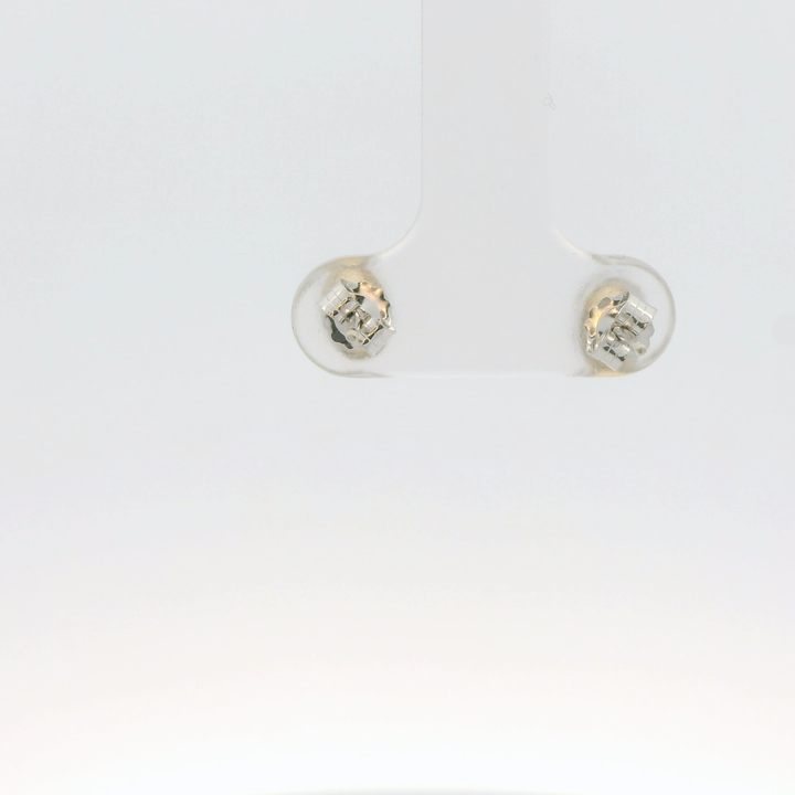 14K White Gold Bezel Stud Earrings set with 2 Oval Citrines, 0.90 ctw