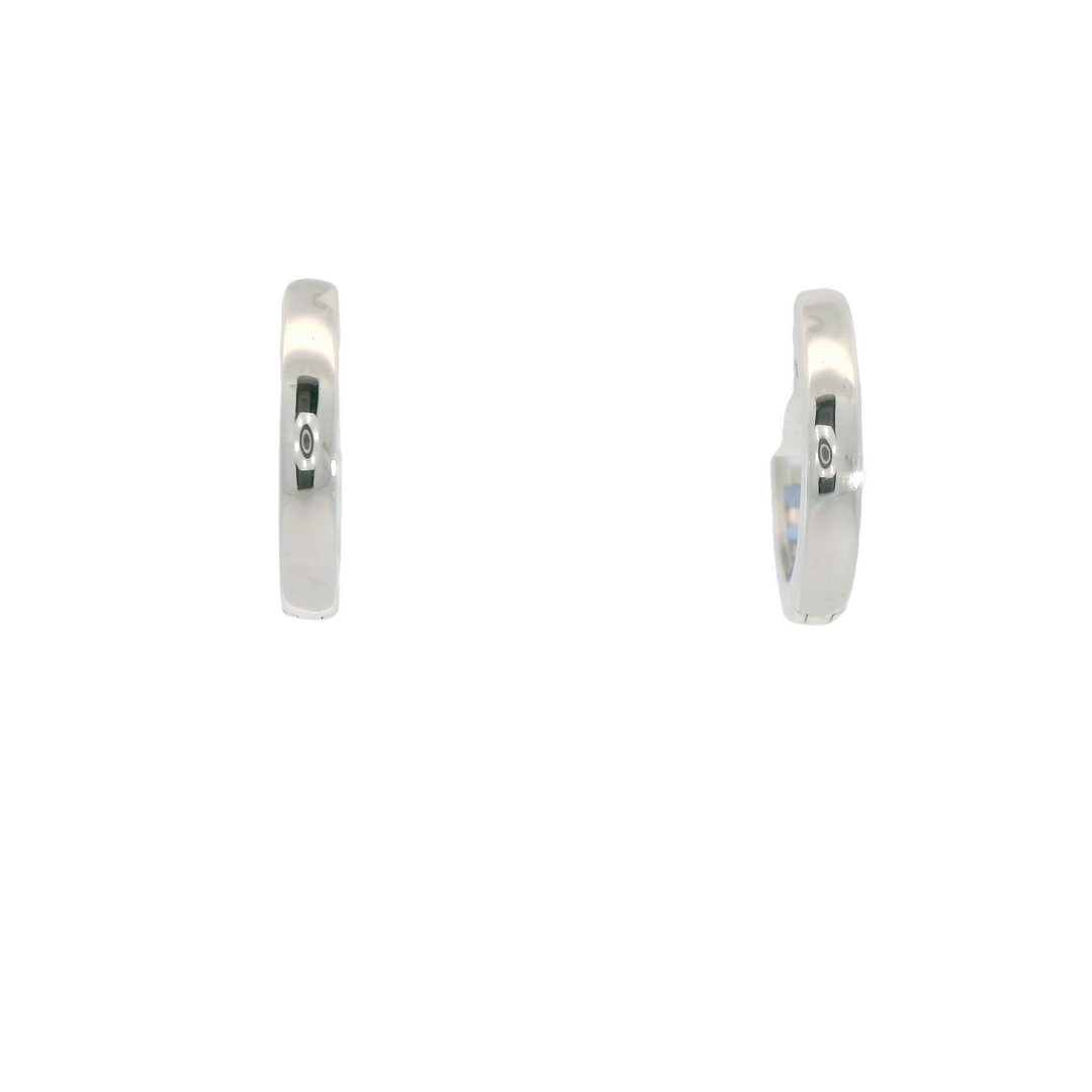 14KG White Gold Sapphire Huggie Earrings