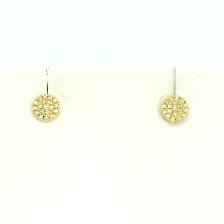 14K Yellow 0.12Ct. Diamond Stud Cluster Earrings