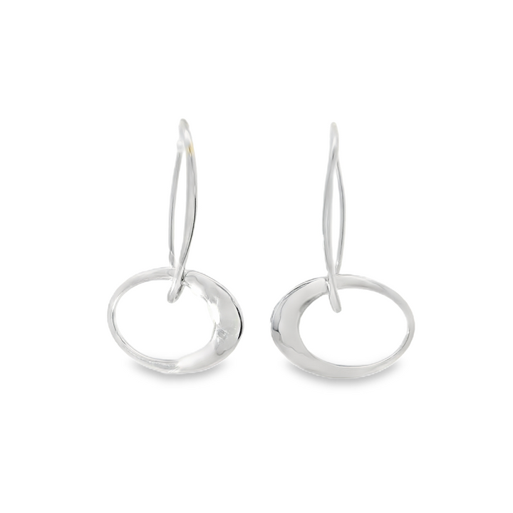 Sterling Silver Petite Elliptical Dangle Earrings by Ed Levin