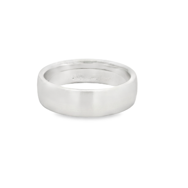 14K White Gold 6mm Satin Finished Estate Men's Wedding Band Size 9
