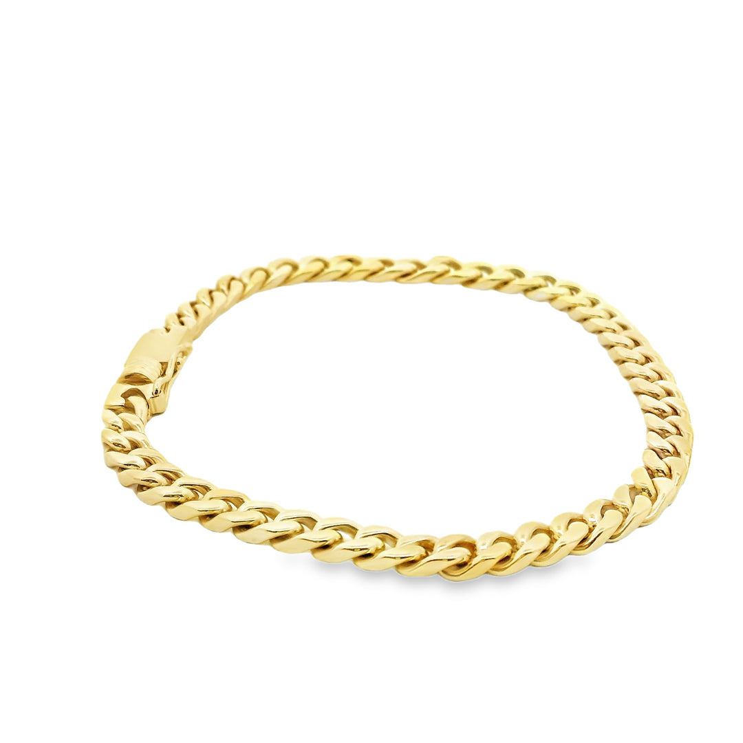 Estate 18K Yellow Gold Curb Bracelet, 8.5 inch