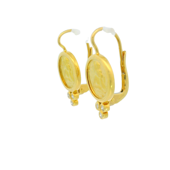 Estate 18KG Yellow Gold Earrings