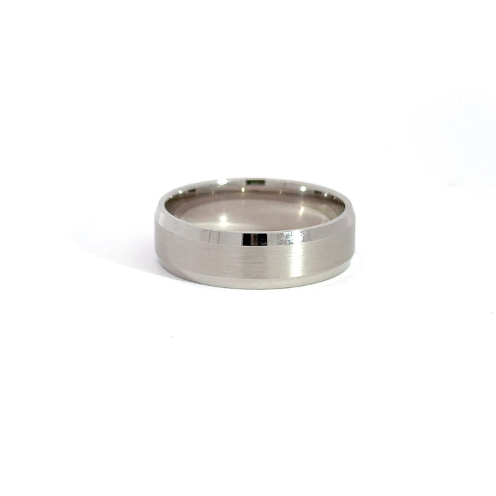 14K White Gold 6.5mm Satin Polished Estate Men's Wedding Band Size 9