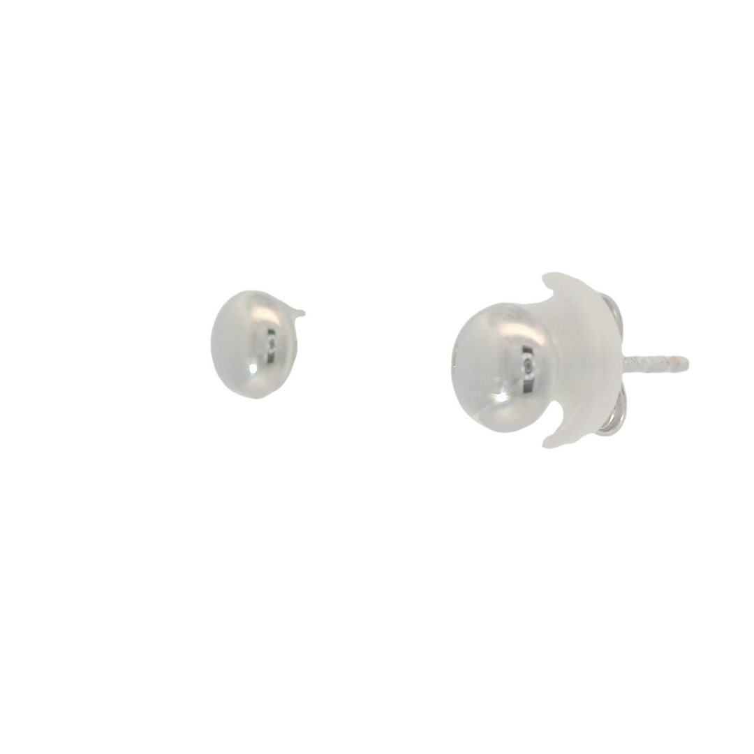 14KG White Gold Polished Stud Earrings