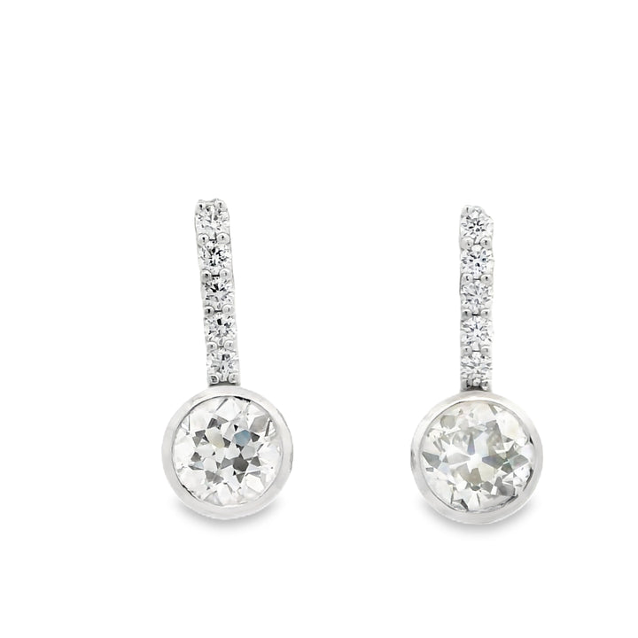 Marthaler Made 14K White Gold Estate 3.00 ctw. Diamond Drop Earrings