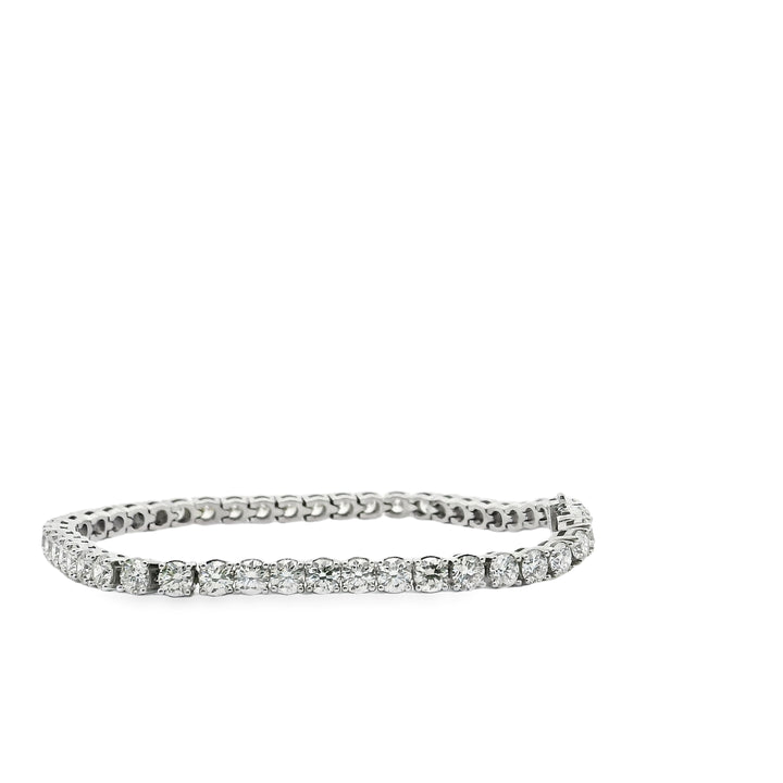 14K White Gold Tennis Bracelet set with 48 Round Diamonds, 8.16 ctw, 7 inches
