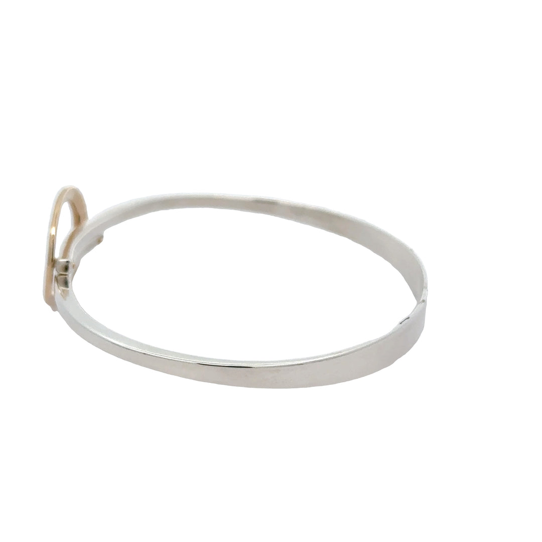 Sterling Silver Two-Toned Ed Levin Elliptical l Elegance Bangle