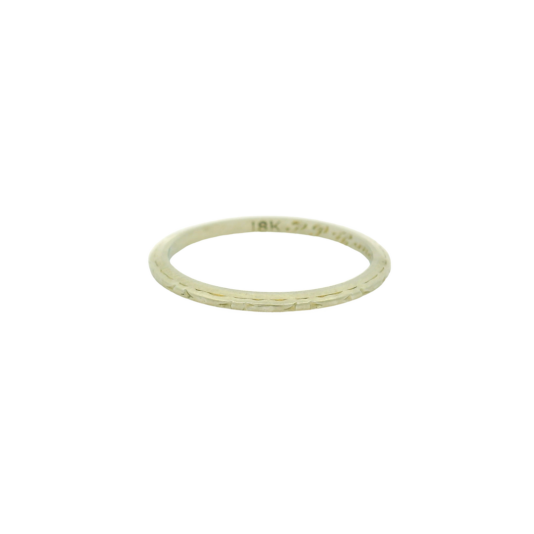 18KG White Gold knife Edge Estate Women's Wedding Bands Size 6.5