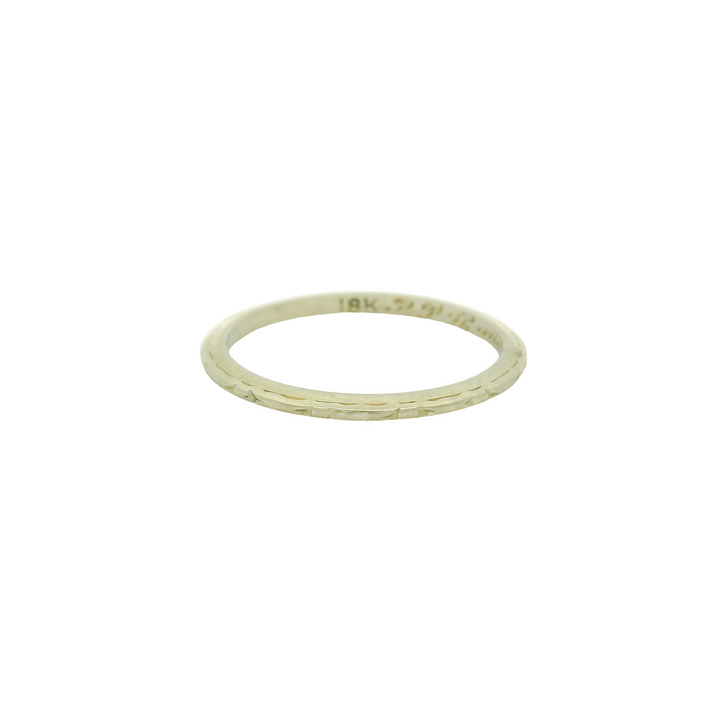 18KG White Gold knife Edge Estate Women's Wedding Bands Size 6.5