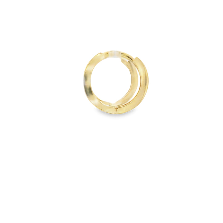 14K Yellow Gold Flat Huggie Earrings