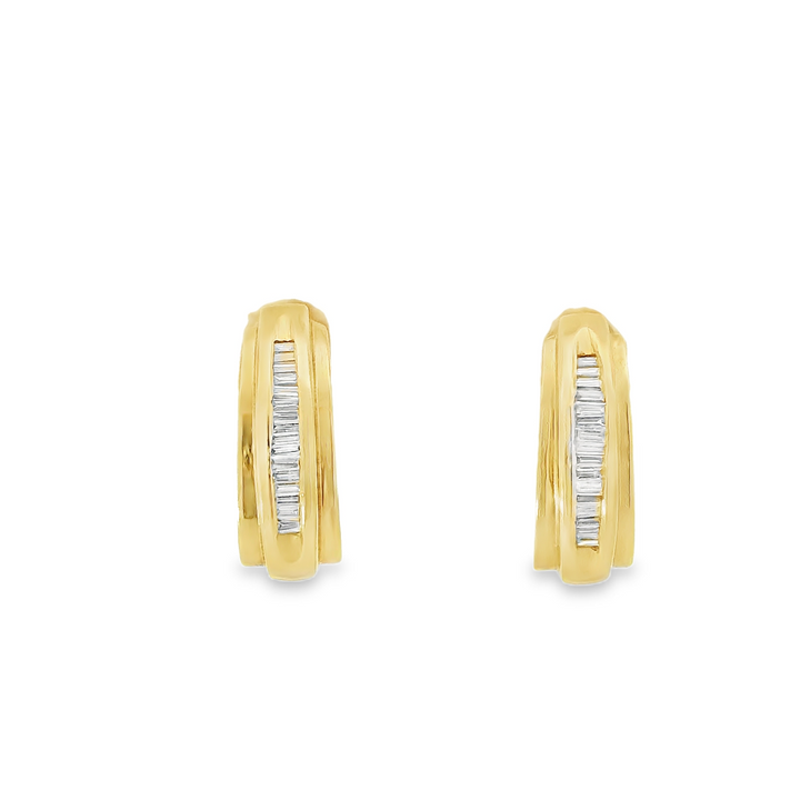 Estate 14KG Yellow Gold 0.41ctw. Diamond Hoop Earrings